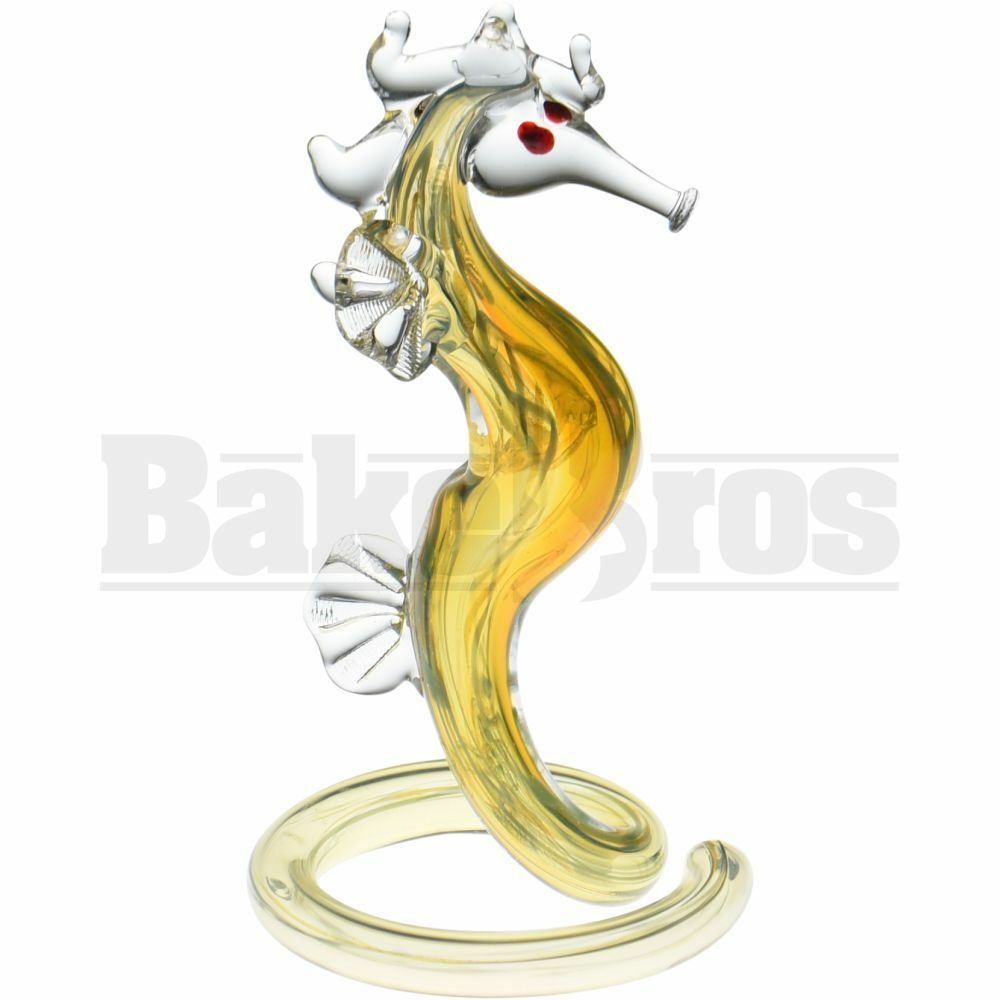ANIMAL HAND PIPE FURIOUS SEAHORSE ON CRULED TAIL ASSORTED COLORS
