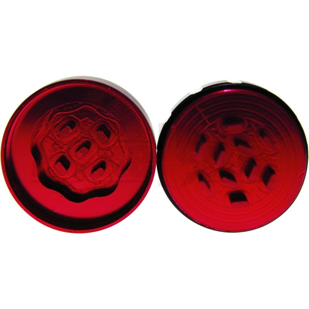 METAL DUGOUT 2 SIDE CAPS 5" RED