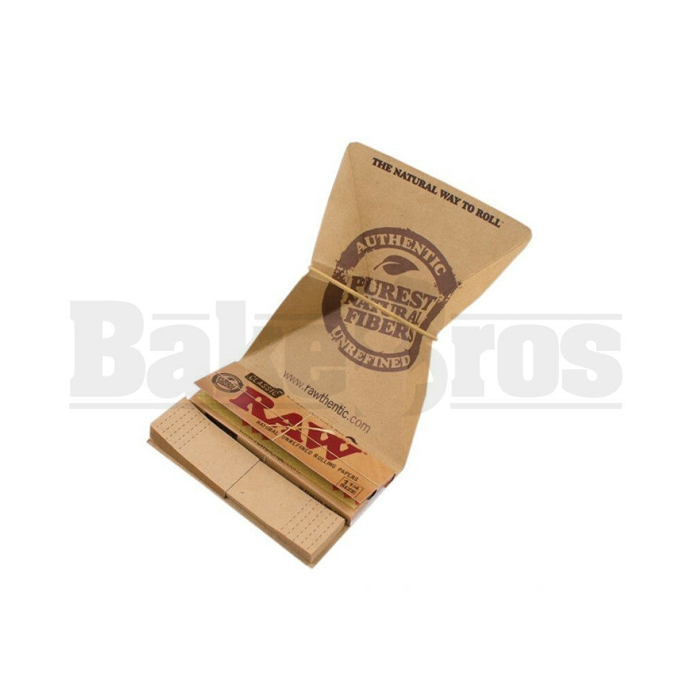 RAW ROLLING PAPERS CLASSIC 1 1/4 SIZE 50 LEAVES ARTESANO UNFLAVORED Pack of 15