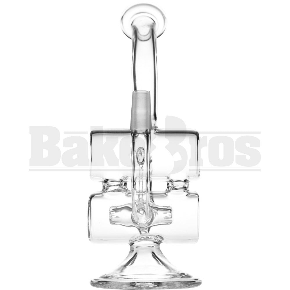 WP DOUBLE BARREL RECYCLER WITH HAMMERHEAD PERC 8" CLEAR MALE 14MM