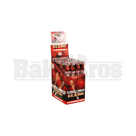 CYCLONES PRE ROLLED CONES CLEAR STRAWBERRY Pack of 24