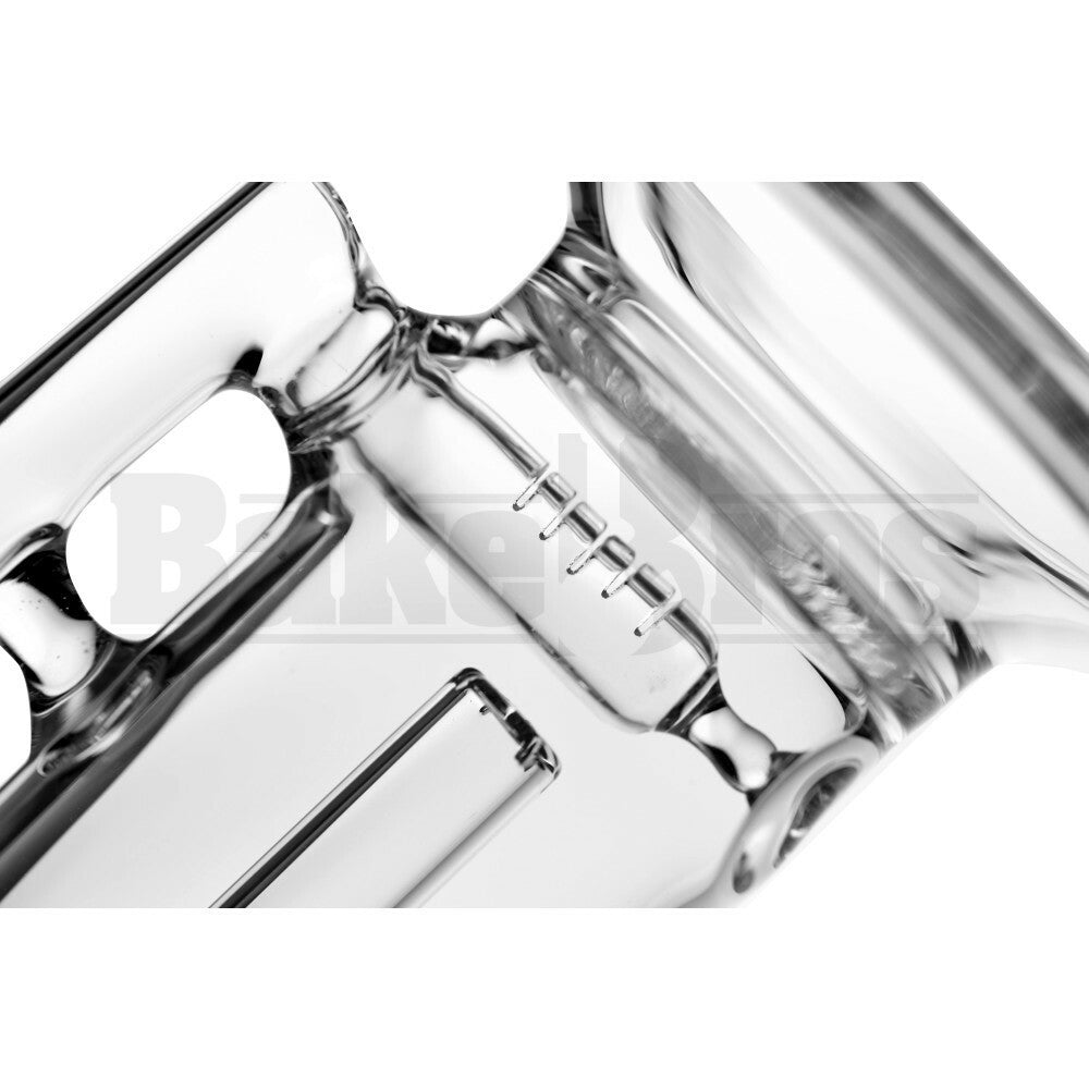 WP STRAIGHT TUBE FAT CAN FUNNEL RECYCLER W/ INLINE PERC 14" CLEAR MALE 18MM