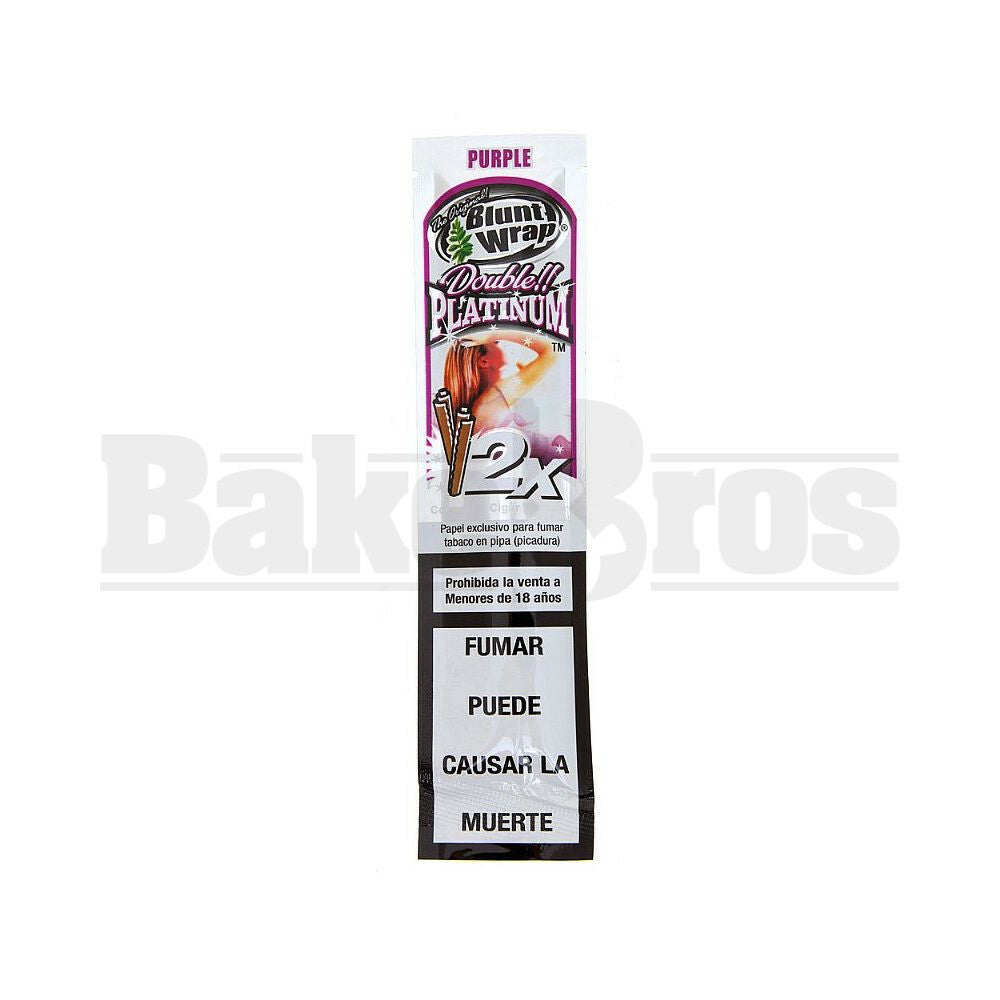 DOUBLE!! PLATINUM CIGAR WRAPS 2 PER PACK PURLE Pack of 1