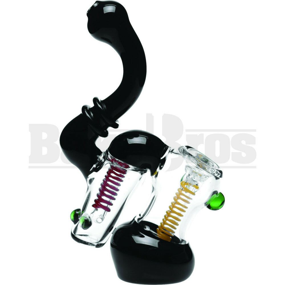 BUBBLER HAND PIPE 2 CHAMBER COIL DESIGN 8" ASSORTED COLORS