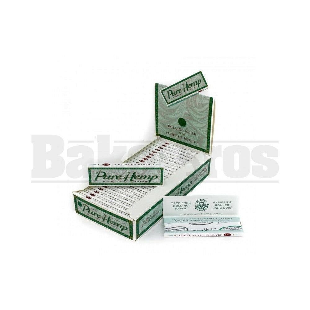 PURE HEMP ROLLING PAPERS 1 1/4 50 LEAVES UNFLAVORED Pack of 25