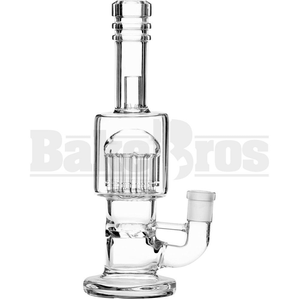 WP STRAIGHT TUBE 7MM 12 ARM TREE W/ TURBINE & SPLASHGUARD PERC 11" CLEAR FEMALE 18MM