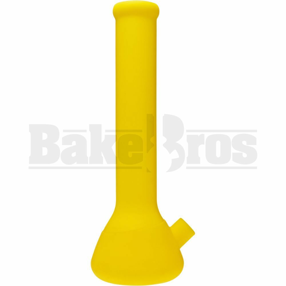 SILICONE WP BEAKER 2 PIECE ASSORTED DESIGN 13" YELLOW FEMALE 18MM