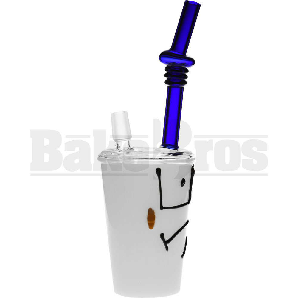 WP CARTOON CHARACTER FACE DABUCCINO SHAKE CUP 8" WHITE BLUE MALE 14MM