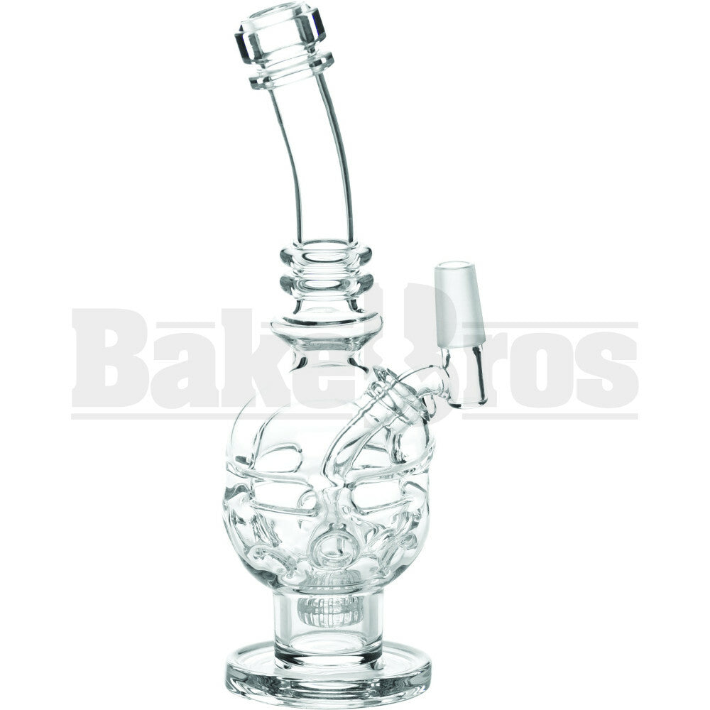QUANTUM GLASS WP MINI CHEESE FABERGE EGG W/ CIRC PERC 8" CLEAR MALE 14MM