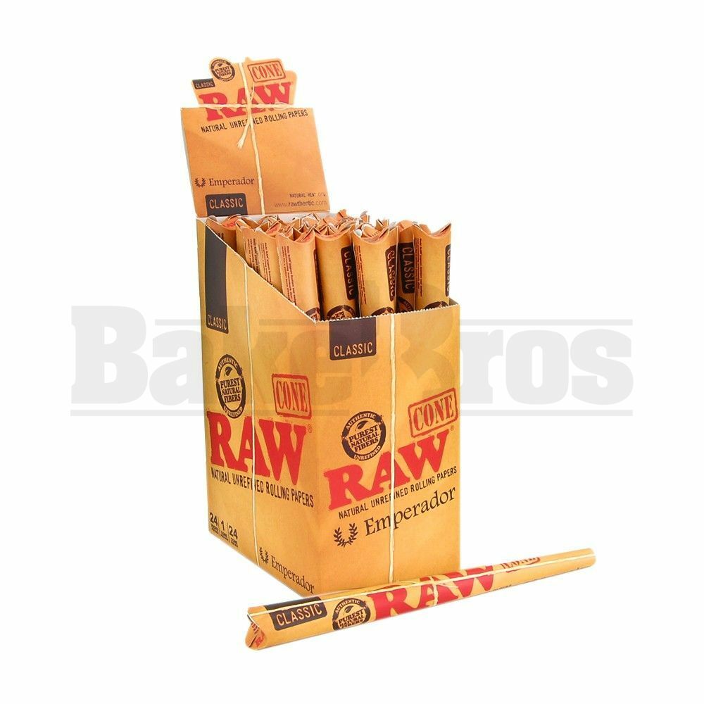 RAW NATURAL UNREFINED CONES CLASSIC EMPERADOR UNFLAVORED Pack of 24