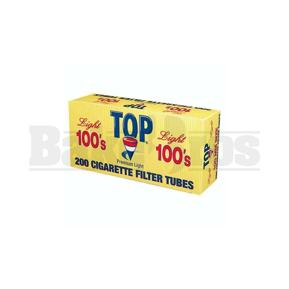 TOP PREMIUM LIGHT FILTERED CIGARETTE TUBES 100MM 200 TUBES UNFLAVORED Pack of 1