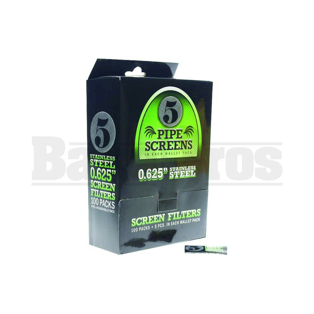 5 PIPE SCREENS IN EACH WALLET PACK 0.625" BRASS Pack of 100