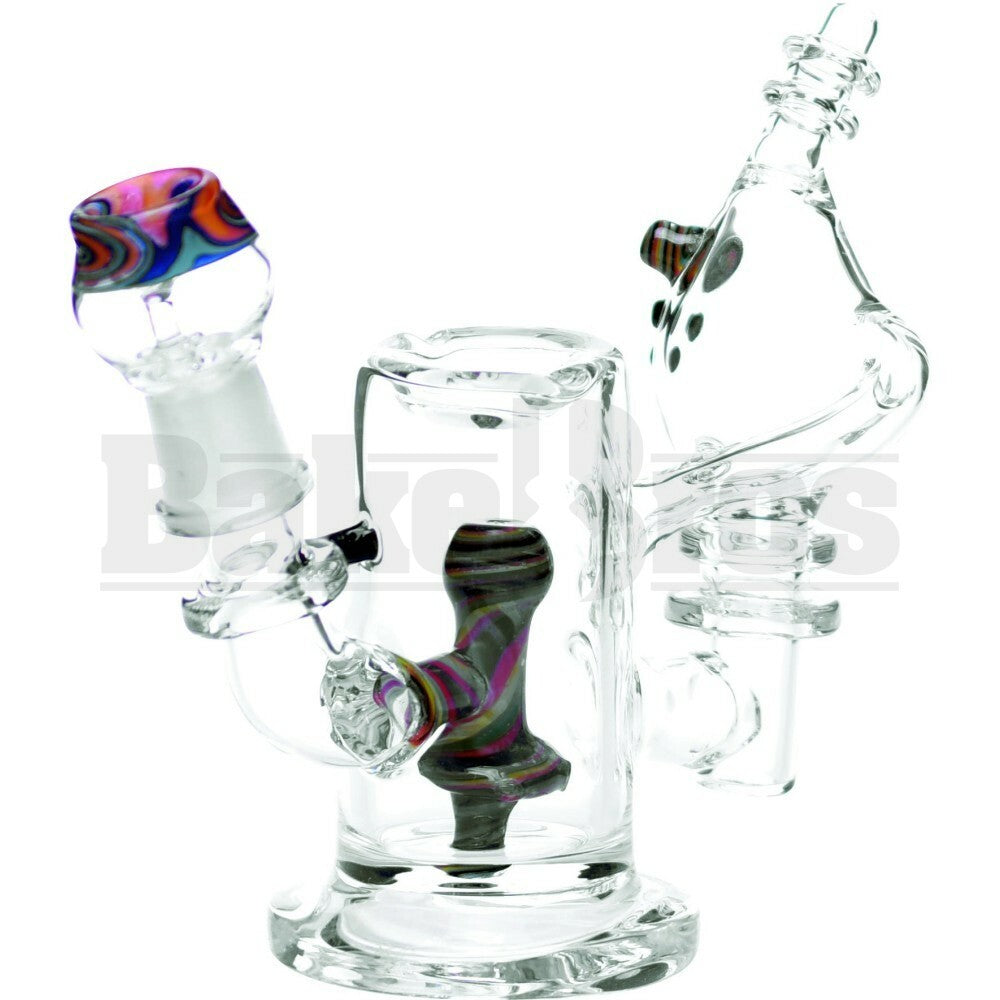WP CANISTER RECYCLER W/ WAX DISH WIG WAG 6" CLEAR MALE 18MM
