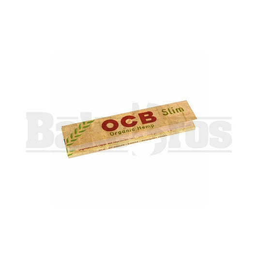 OCB ORGANIC HEMP UNBLEACHED PAPERS SLIM KING SIZE WITH TIPS 32 LEAVES UNFLAVORED Pack of 6