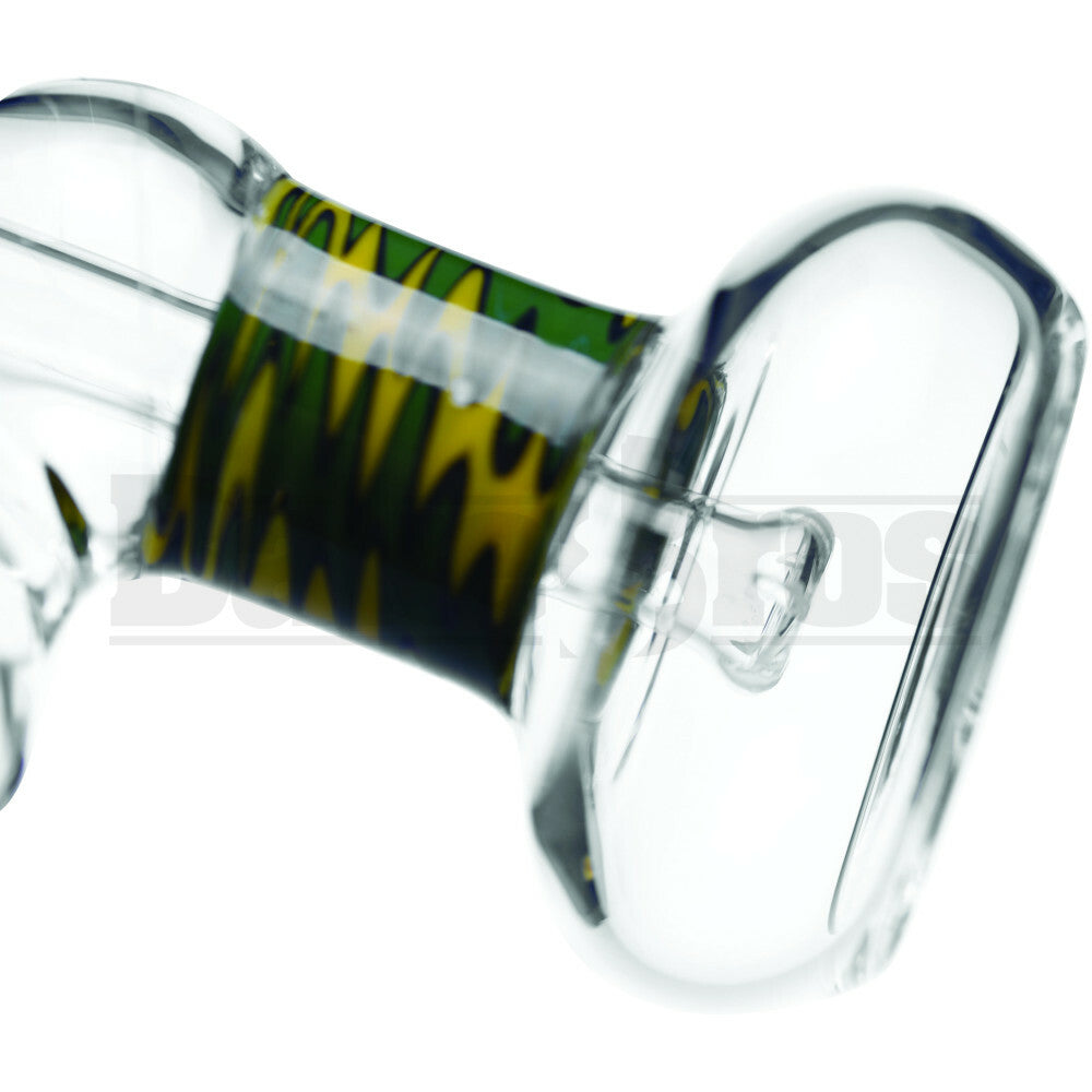 WP BUBBLER INTEGRAL DOWNSTEM ZIGZAG 7" YELLOW GREEN MALE 18MM