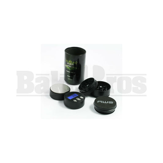 COMBINATION STASH SAFE CAN, GRINDER, AND SCALE 0.01g 100g BLACK