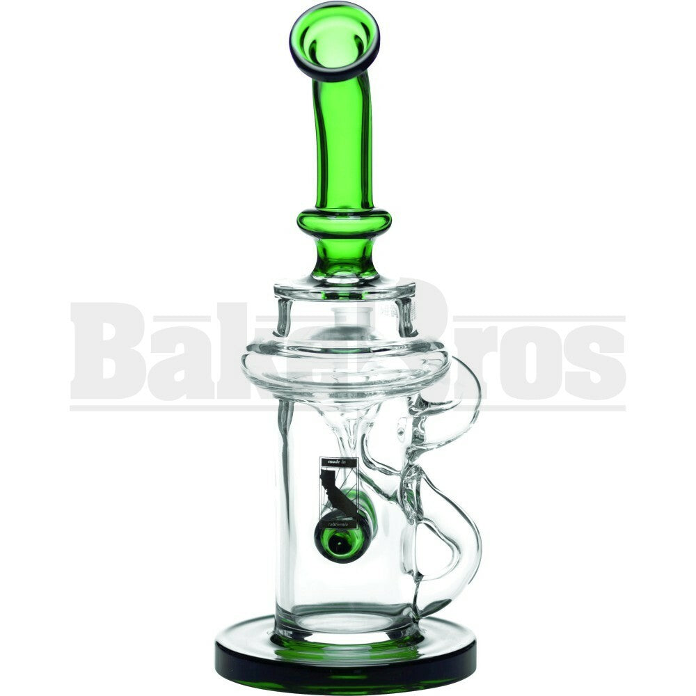 MAVERICK WP UFO SAUCER KLEIN RECYCLER W/ INLINE PERC 9" GREEN FEMALE 14MM