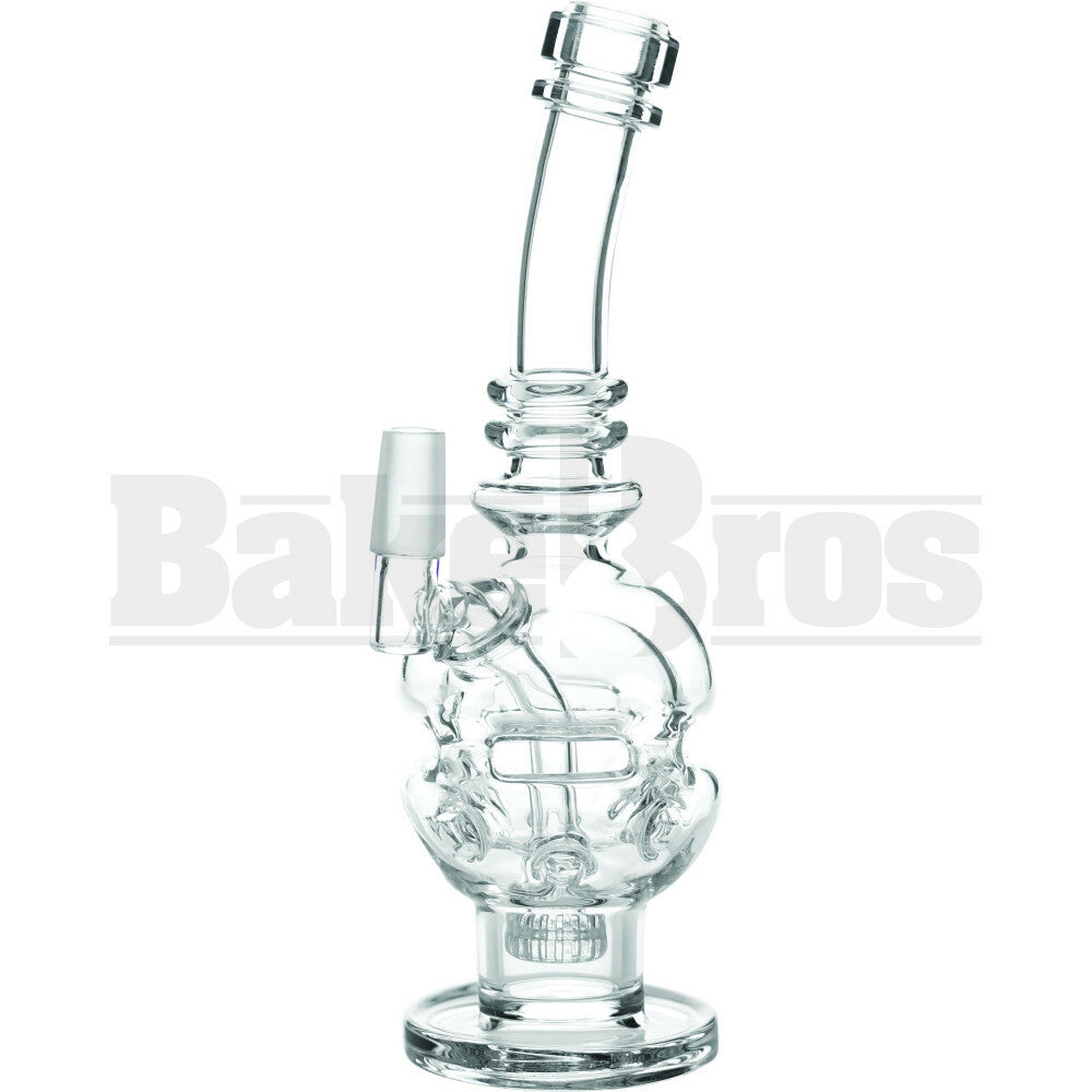 QUANTUM GLASS WP MINI CHEESE FABERGE EGG W/ CIRC PERC 8" CLEAR MALE 14MM