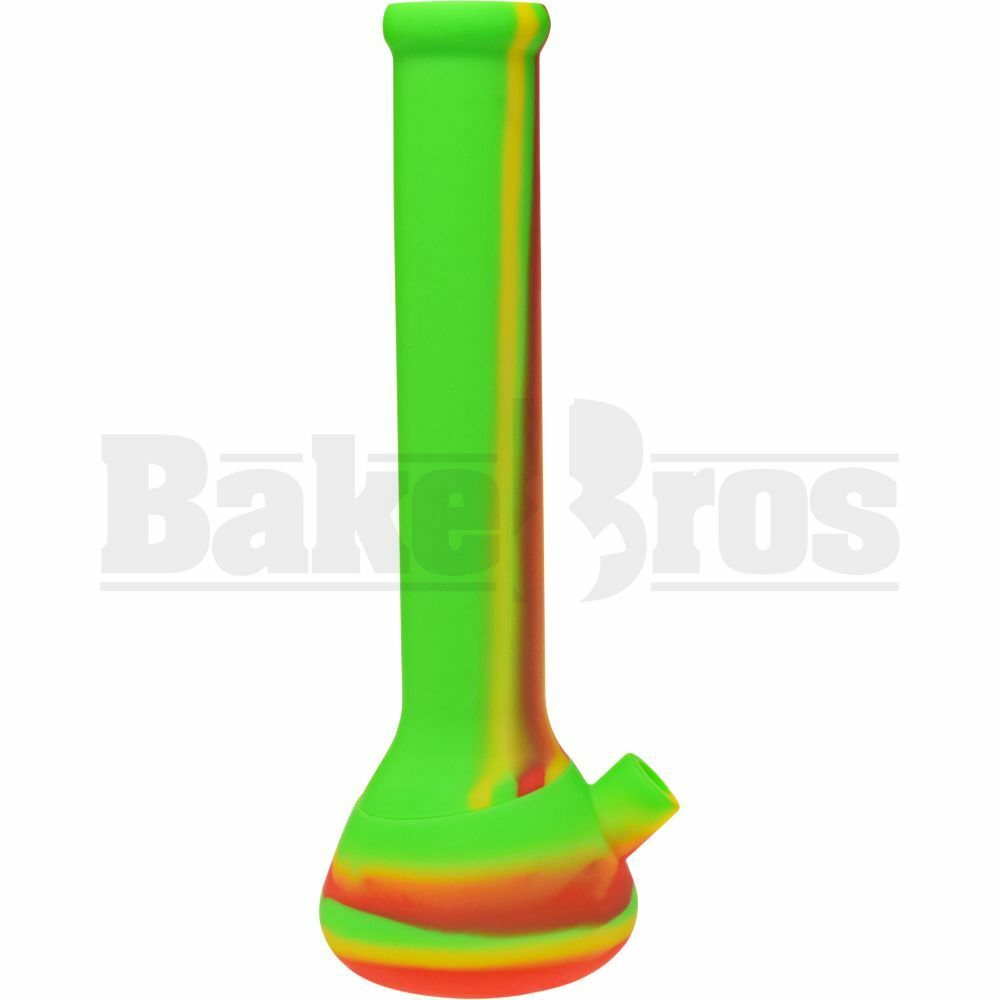 SILICONE WP BEAKER 2 PIECE ASSORTED DESIGN 13" RASTA FEMALE 18MM