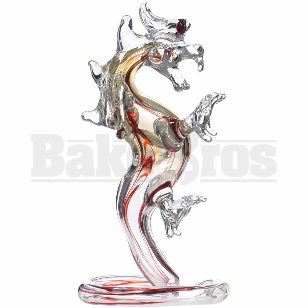 ANIMAL HAND PIPE STANDING DRAGON LINEAR DESIGNS 5" ASSORTED COLORS