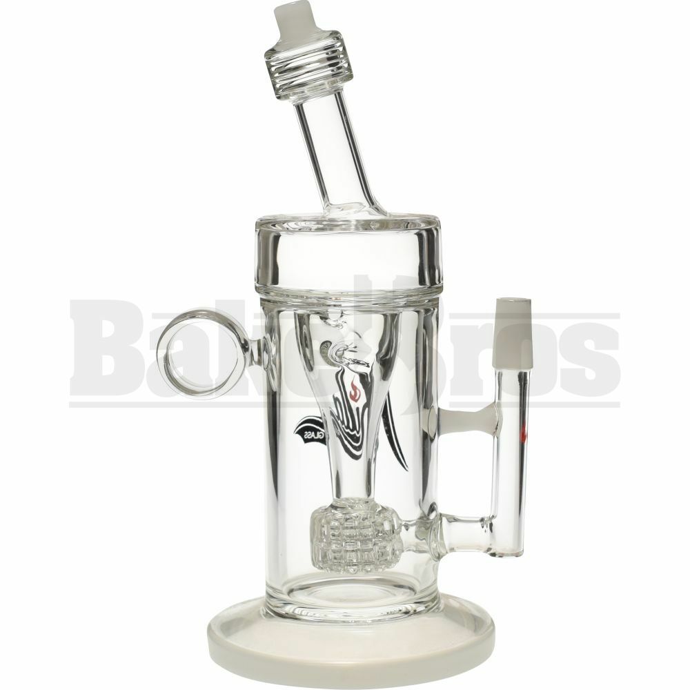 WP BENT NECK FAT CAN INRECYCLER W/ STERO MATRIX PERC 9" IVORY WHITE MALE 14MM