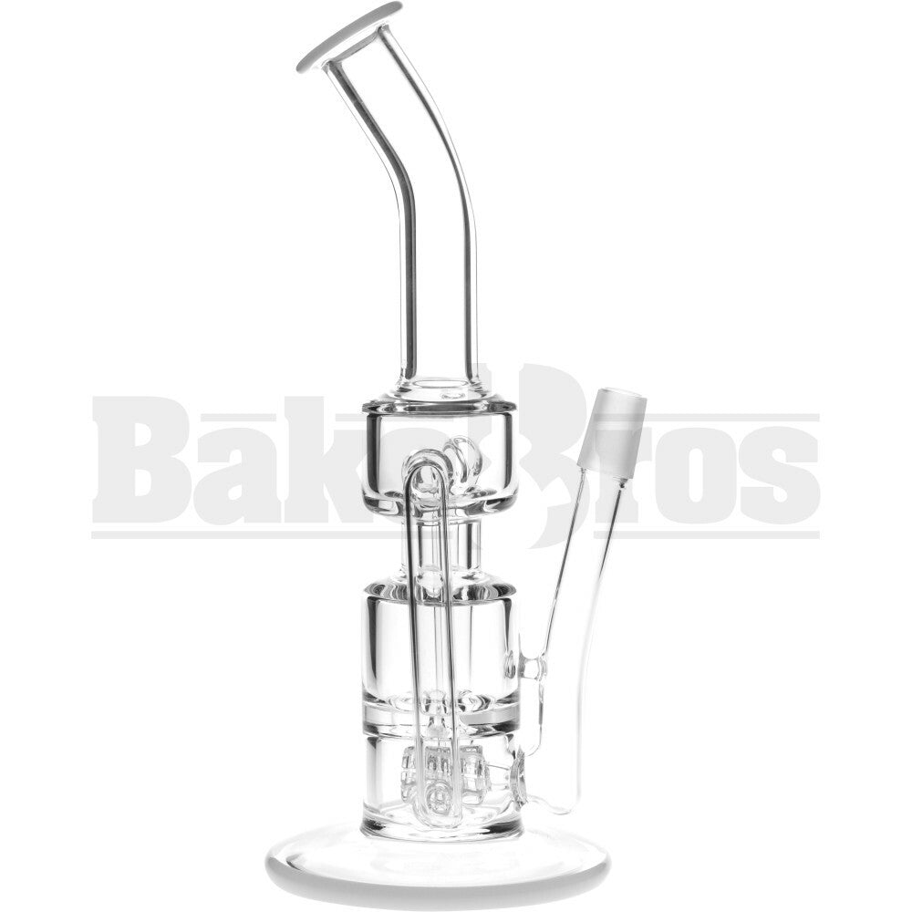 WP BARREL PERC KLEIN RECYCLER ANGLE MOUTH 10" IVORY WHITE MALE 18MM