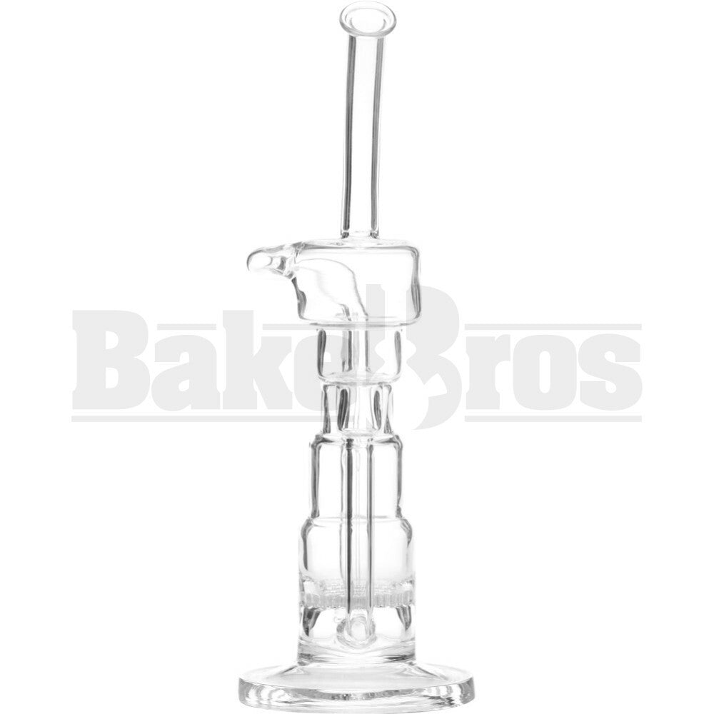 WP TURNT UP CAKE RECYCLER W/ HONEYCOMB DISK PERC 11" CLEAR MALE 14MM