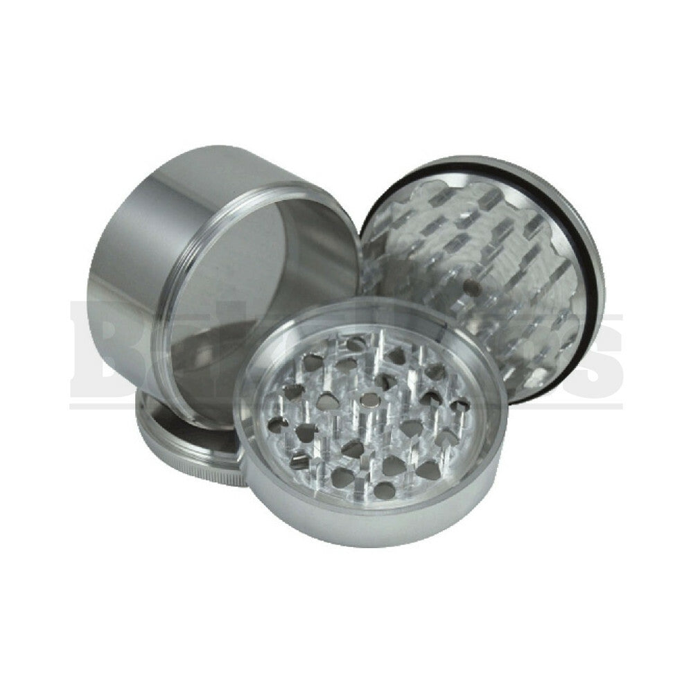 GRINDER W/ POLLEN COLLECTOR 4 PIECE 1.25" SILVER Pack of 1