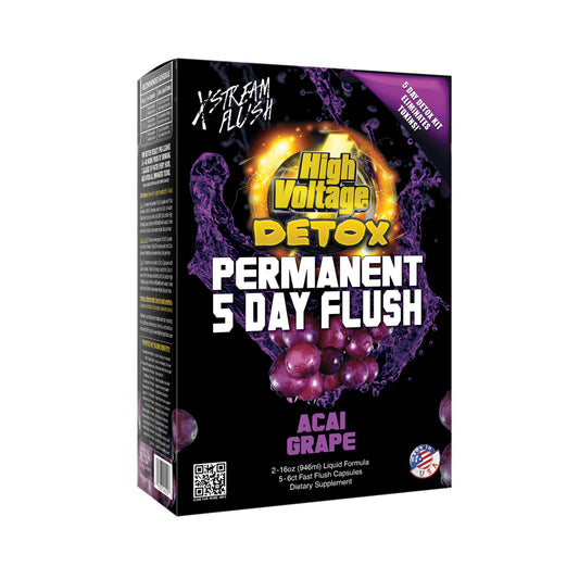 High Voltage Detox 5 Day Permanent Flush Acai Grape 2 16 Fl Oz
