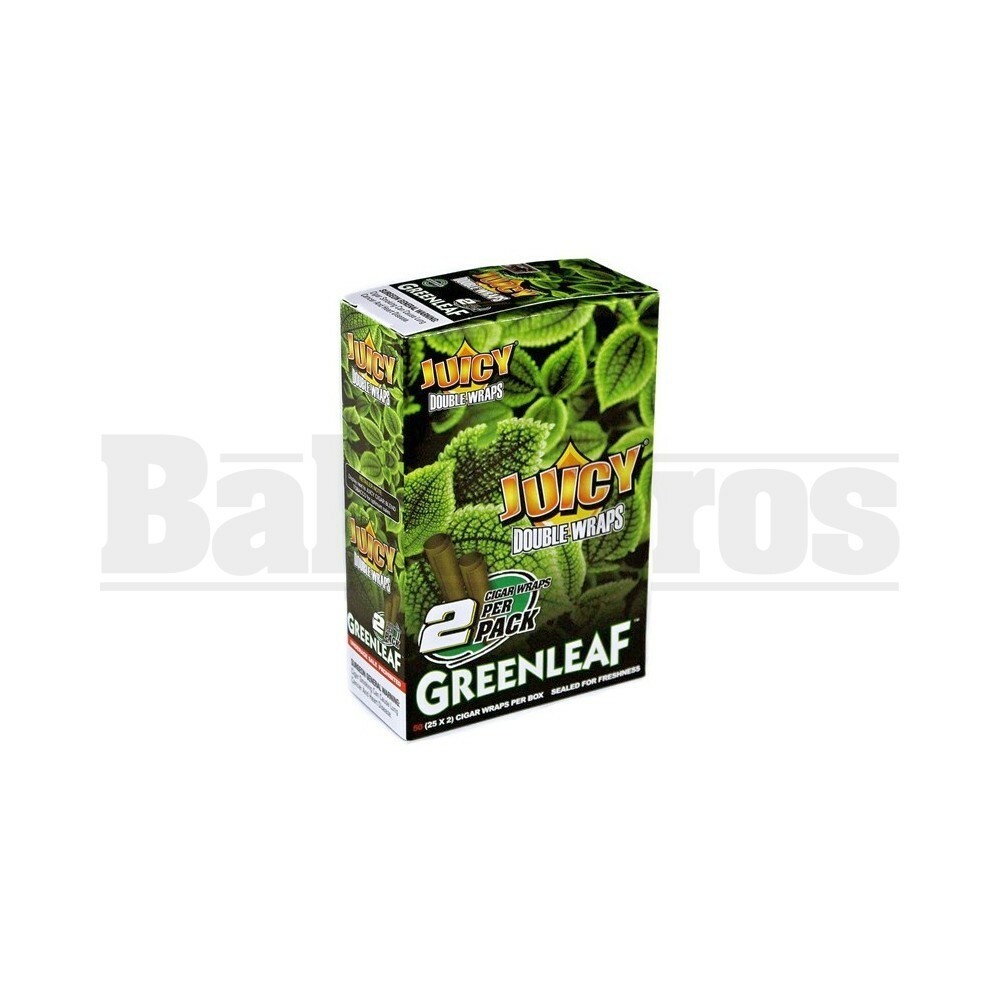 JUICY JAY'S DOUBLE 2 WRAPS GREENLEAF Pack of 25