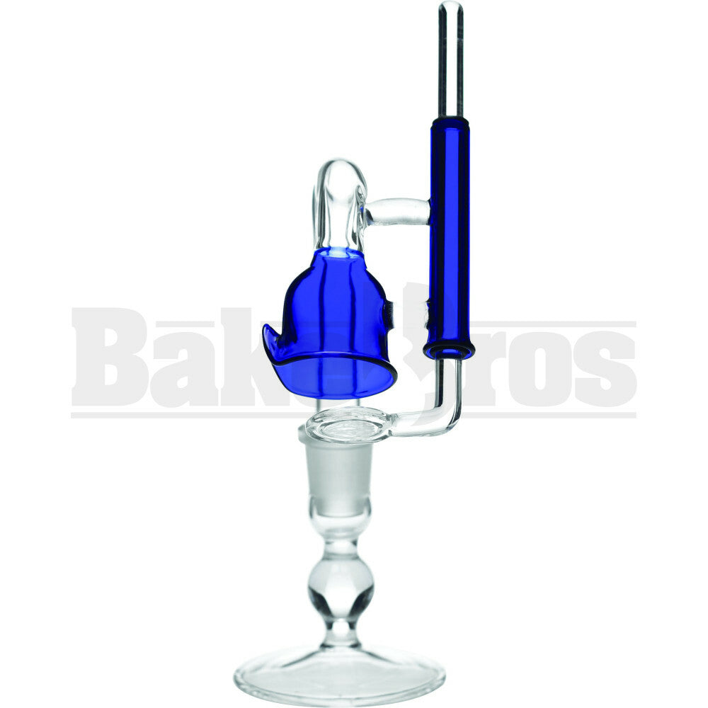 18MM SKILLET GLASS ON GLASS VAPOR BELL HOUSING BLUE MALE