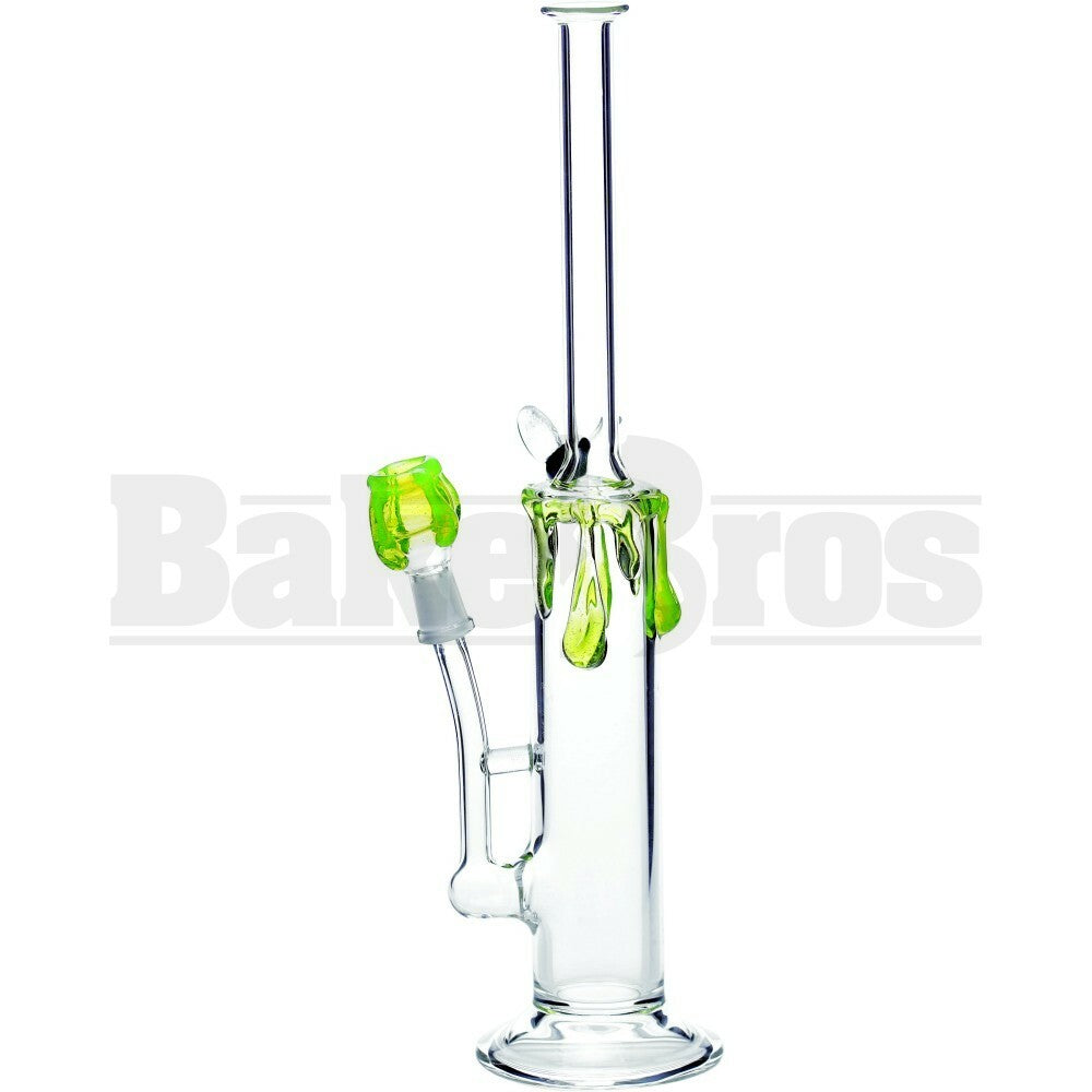 WP STR W/ GLASS BEE & DRIPPING GLASS 10" SLIME GREEN MALE 10MM