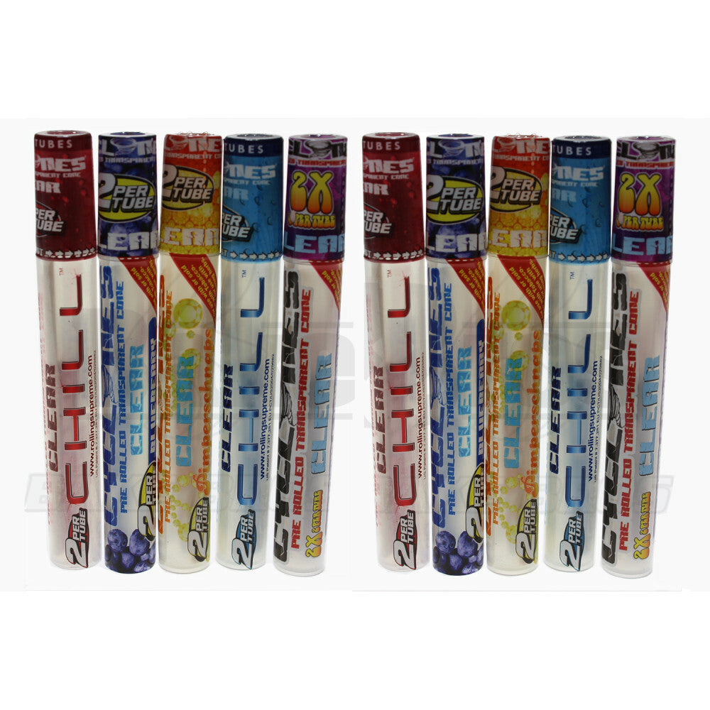 CYCLONES PRE ROLLED CONES MULTIPACK ASSORTED CLEAR Pack of 10