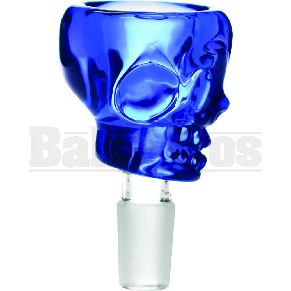 BOWL SKULL FACE TRANSPARENT BLUE 14MM