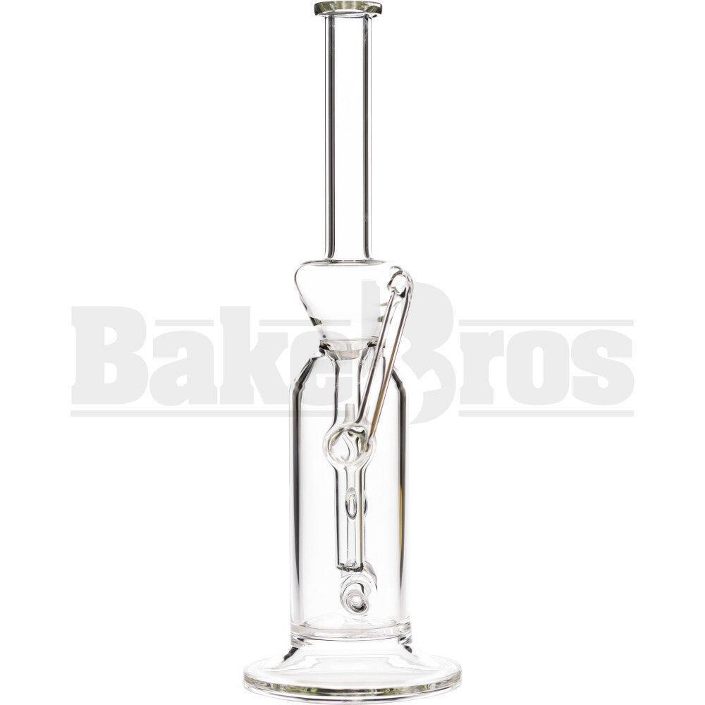 WP STRAIGHT TUBE FAT CAN FUNNEL RECYCLER W/ INLINE PERC 14" CLEAR MALE 18MM