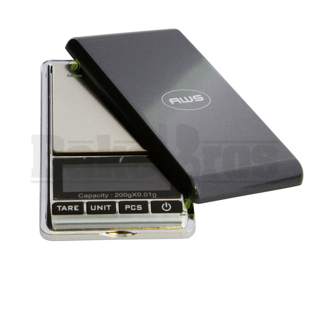 AWS DIGITAL SCALE CHROME SERIES 0.01g 200g SILVER