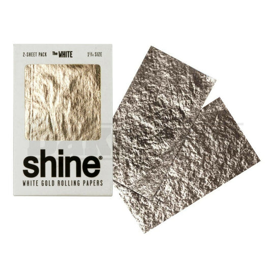 SHINE 24K THE WHITE ROLLING PAPERS WHITE GOLD 1 1/4 2 SHEETS PER PACK UNFLAVORED Pack of 1