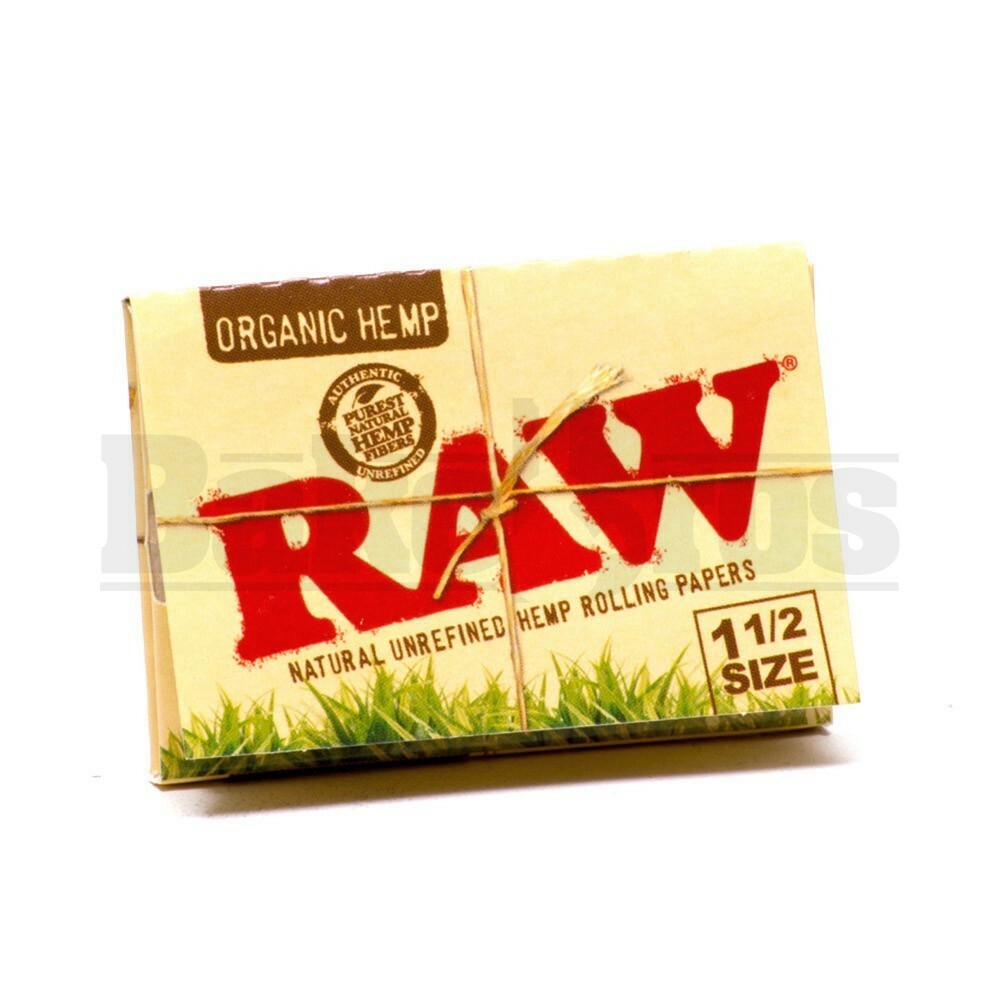 RAW ROLLING PAPERS ORGANIC HEMP 1 1/2 SIZE 33 LEAVES UNFLAVORED Pack of 6