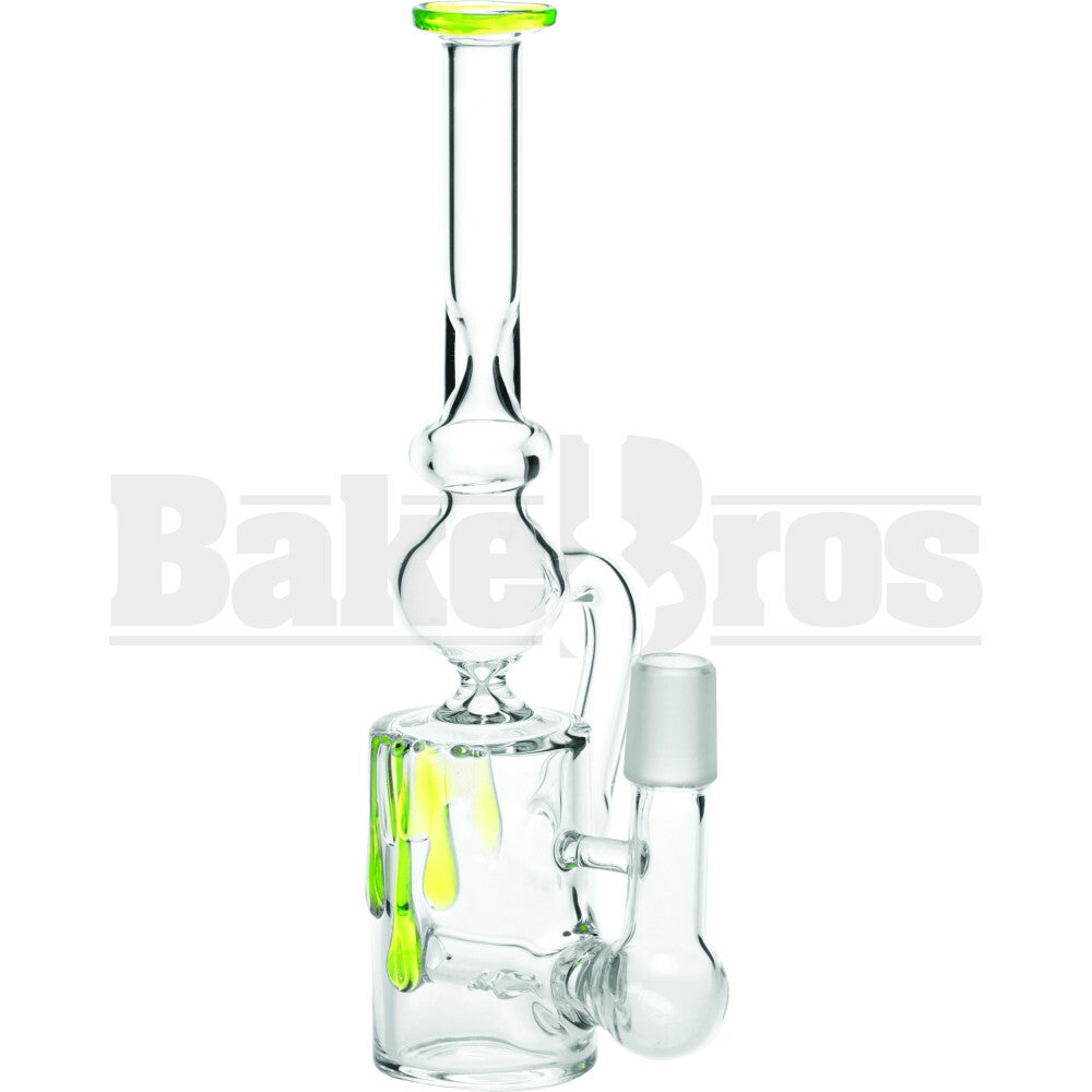 WP KLEIN RECYCLER INLINE PERC WITH BLOOD DRIPS 9" SLIME GREEN MALE 18MM