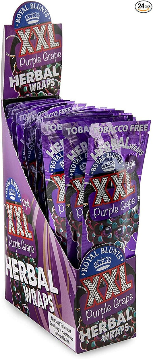 Xxl Royal Blunts K Series Herbal Wraps 2 Per Pack Purple Grape Pack Of 25
