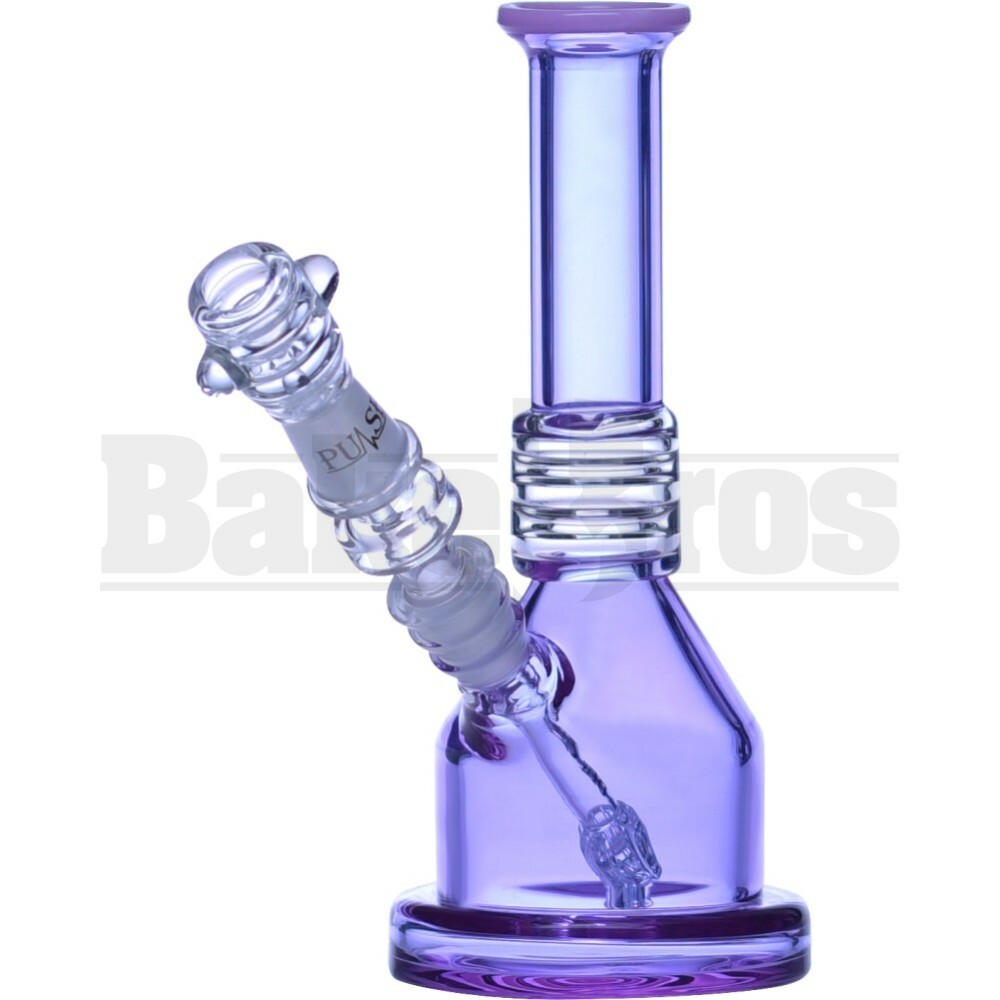 PULSE WP MINI BARREL STEM BEAKER VAPOR RIG 7" PURPLE PINK FEMALE 14MM