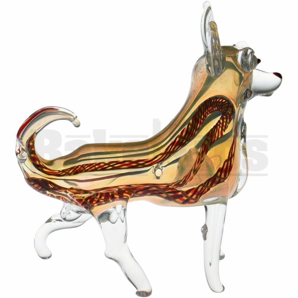 ANIMAL HAND PIPE EXCITED CHIHUAHUA 4" FUMED
