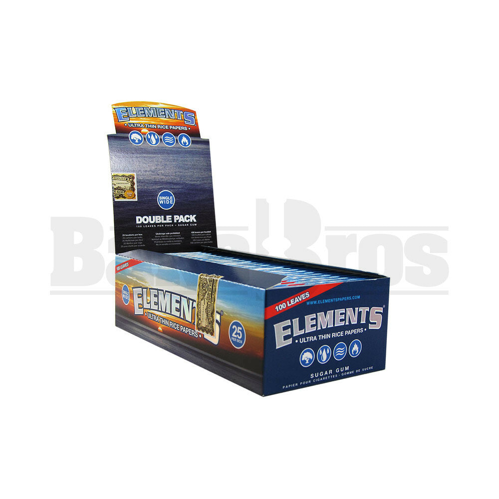 ELEMENTS ROLLING PAPERS DOUBLE PACK 100 LEAVES UNFLAVORED Pack of 24
