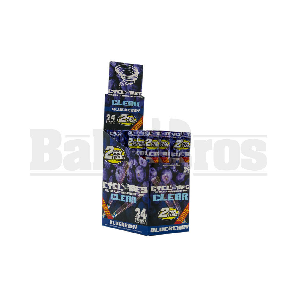 CYCLONES PRE ROLLED CONES CLEAR BLUEBERRY Pack of 24
