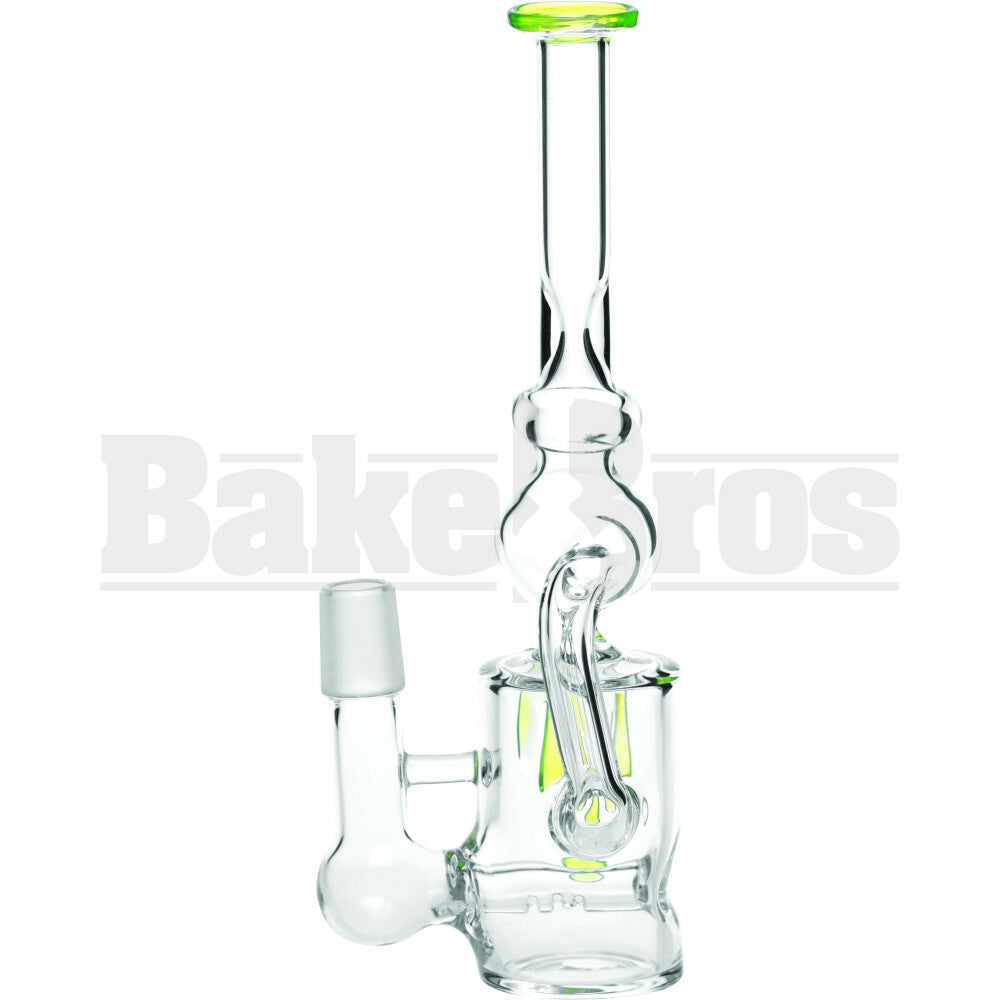 WP KLEIN RECYCLER INLINE PERC WITH BLOOD DRIPS 9" SLIME GREEN MALE 18MM