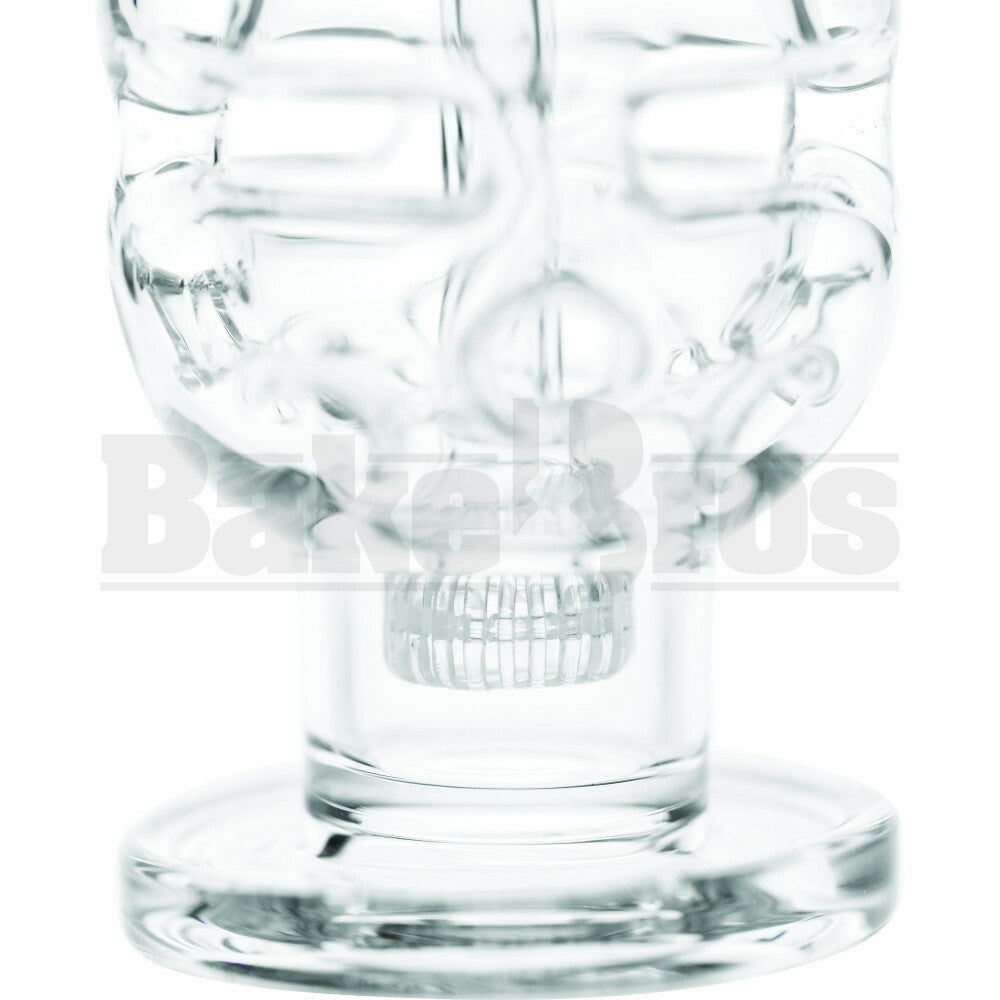 QUANTUM GLASS WP MINI CHEESE FABERGE EGG W/ CIRC PERC 8" CLEAR MALE 14MM