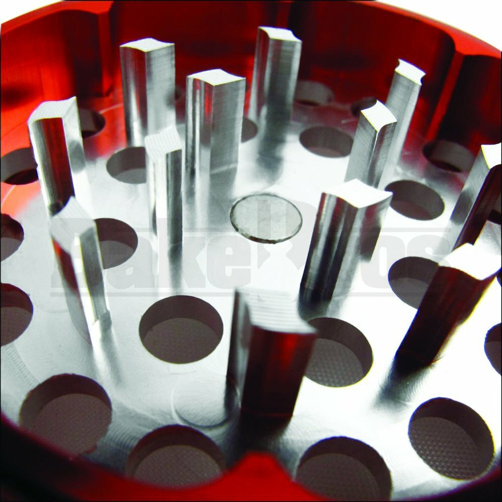 SHARPSTONE CLEAR TOP GRINDER 4 PIECE 2.2" RED Pack of 1