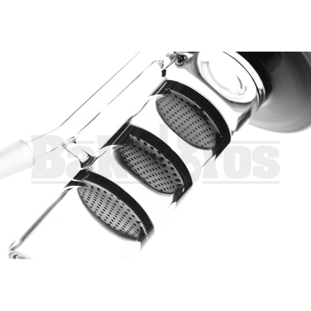 WP STRAIGHT CAN RECYCLER W/ 3X HONEYCOMB DISK PERC 14" BLACK WHITE FEMALE 14MM