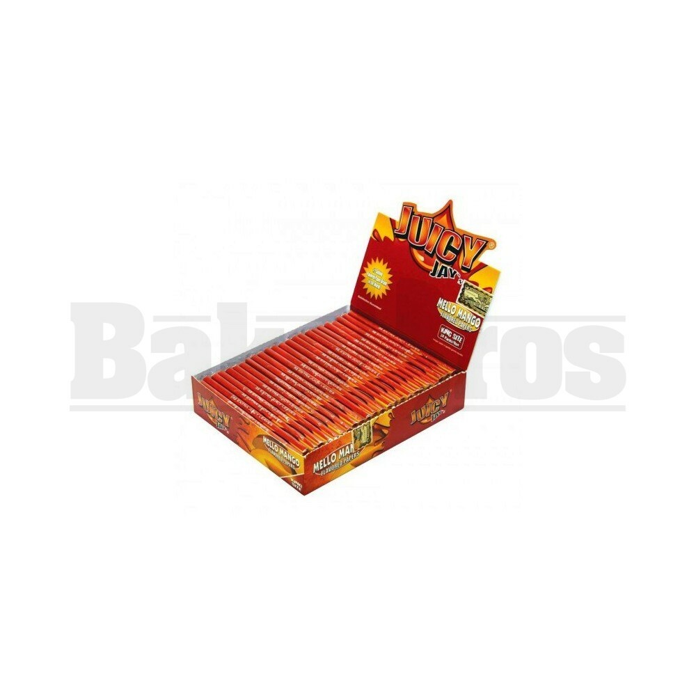 JUICY JAY'S FLAVORED PAPERS 32 LEAVES KINGSIZE MELLO MANGO Pack of 24