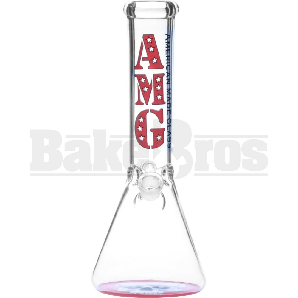 AMG WP STANDARD BEAKER SILKSCREEN ON BOTTOM 12" PURPLE PINK FEMALE 18MM